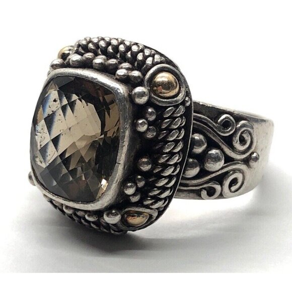 18k Gold and Sterling Silver Ring 925 Size 9.5 BA Bali Suarti Vintage - Picture 4 of 10